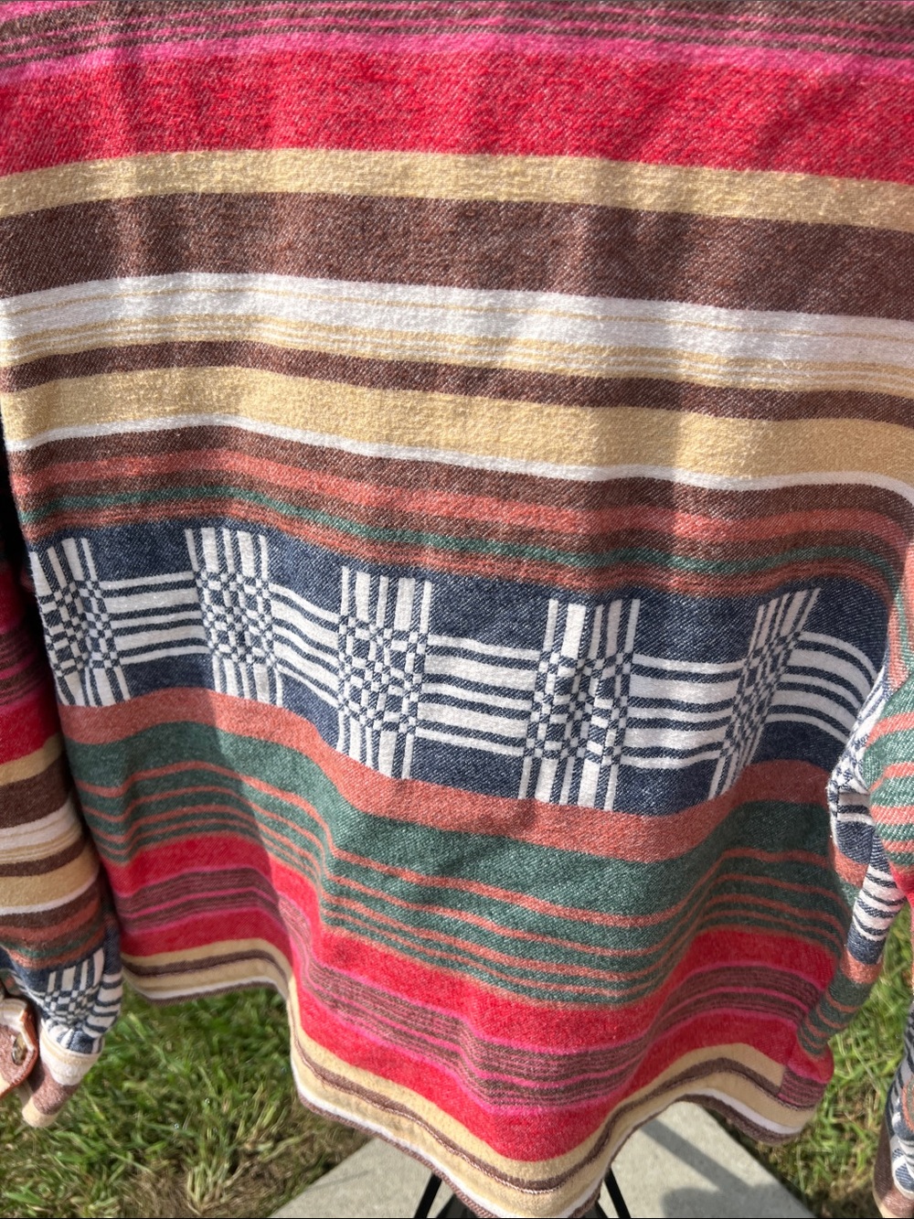 Brixton Benito Southwestern Style Multicolor Striped Corduroy Collar Jacket - Picture 11 of 15